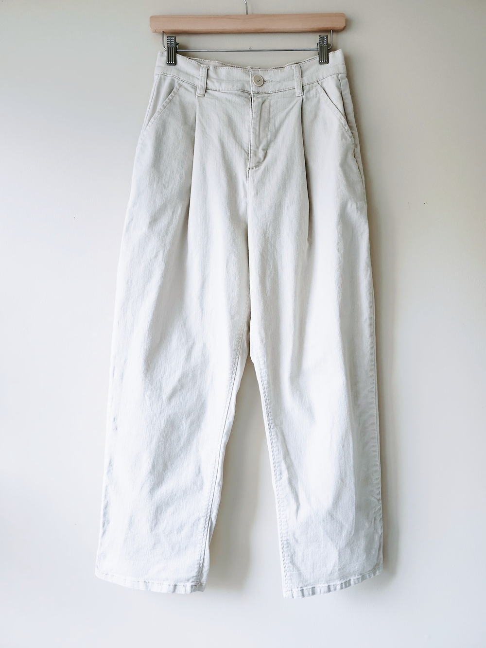 OAK + FORT Cream High-Rise Trousers